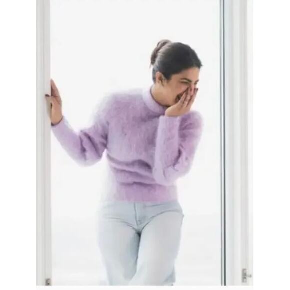 ELEANOR BALFOUR Pastel Purple Mohair Blend Sweater Women's Size 4 - Picture 11 of 11
